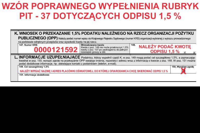 1,5% podatku dla naszej szkoły